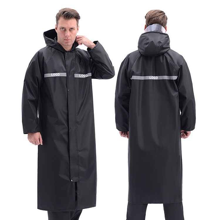 Reusable Reflective Adult Long Raincoat