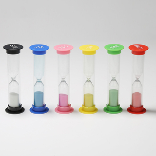 Sand Timer 6 Pcs Colorful Hourglass Sandglass Sand Clock Timers Set for Brushing Children's Teeth, Cooking, Game, School, Office
