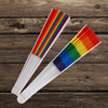 Folding Rainbow Pride Hand Fan, 9inch Colorful Plastic Folding Hand Held Fan For Rave, Festival & Parade, Pride & Party Accessory