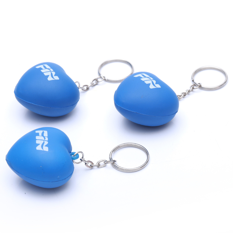 Heart Shape Stress Ball Keychain