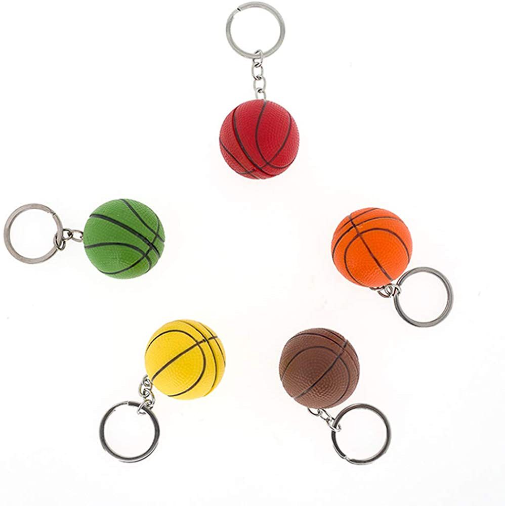 Mini Basketball Stress Ball Keychain