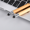 Bamboo Retractable Stylus Ballpoint Pen