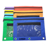 Durable 3-ring Binder Pencil Pouch with Waterproof Oxford Fabric, Clear Window, And Mesh Pockets.