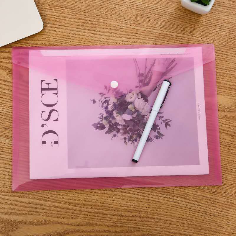A4 Size Plastic File Folders for Documents Clear Envelopes Pouches for School Work Office Organization Filing Envelopes