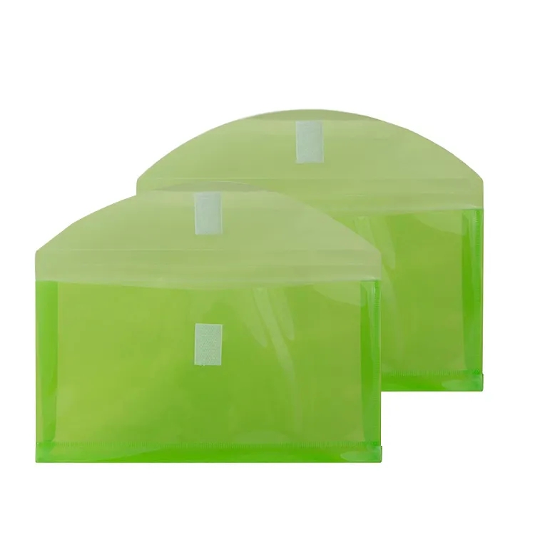 Plastic Expansion Envelopes with Hook & Loop Closure Booklet Wallet Assorted Colors