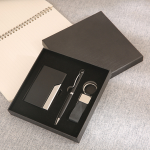 Pen Business Card Holder And Keychain Business Gift Set