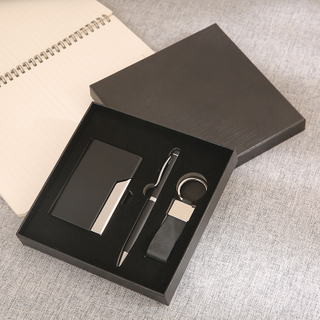Pen Business Card Holder And Keychain Business Gift Set