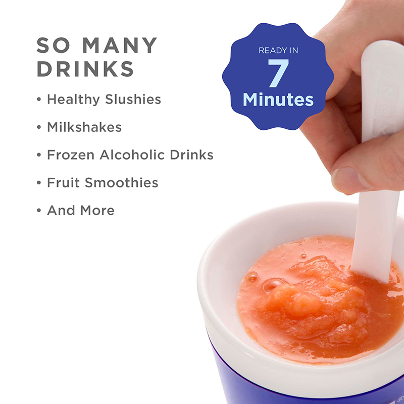 250ml BPA-Free Slush and Shake Maker Cup with Freezer Core Creates Single-Serving Smoothies, Slushies, and Milkshakes in Minutes