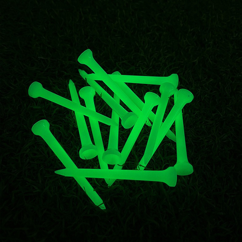 Durable 70mm Plastic Glow-in-the-dark Golf Tees, Absorb Light And Shine in The Dark for Improved Visibility