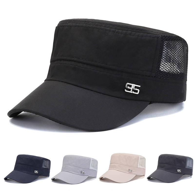 Fashion Soft Lining Cadet Army Hats Military Style Flat Top Sun Caps