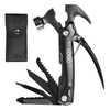 6-in-1 Hammer-shaped Multi-Function Stainless Steel Tool Folded Integrated Shape for Pocket Portability Outdoor Adventures Camping Snowboarding