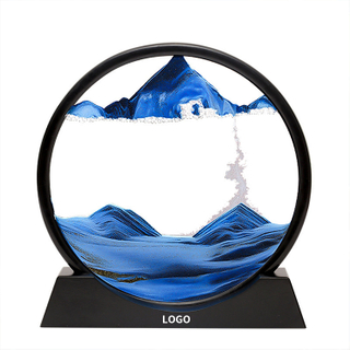 Creative 3D Quicksand Painting Ornaments Liquid Decompression Hourglass Office Desktop Living Room Nightstand Decoration Gift