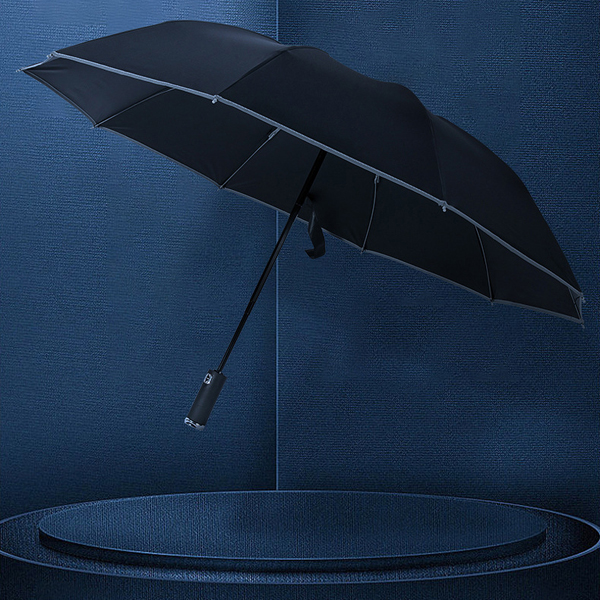Travel Automatic Open Close Umbrella LED Flashlight Handle Umbrella Safe Reflective Frame Windproof Water Resistant Foldable Umbrella