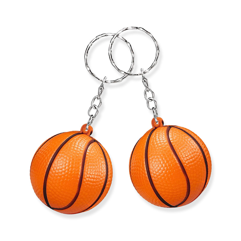 Mini Basketball Stress Ball Keychain