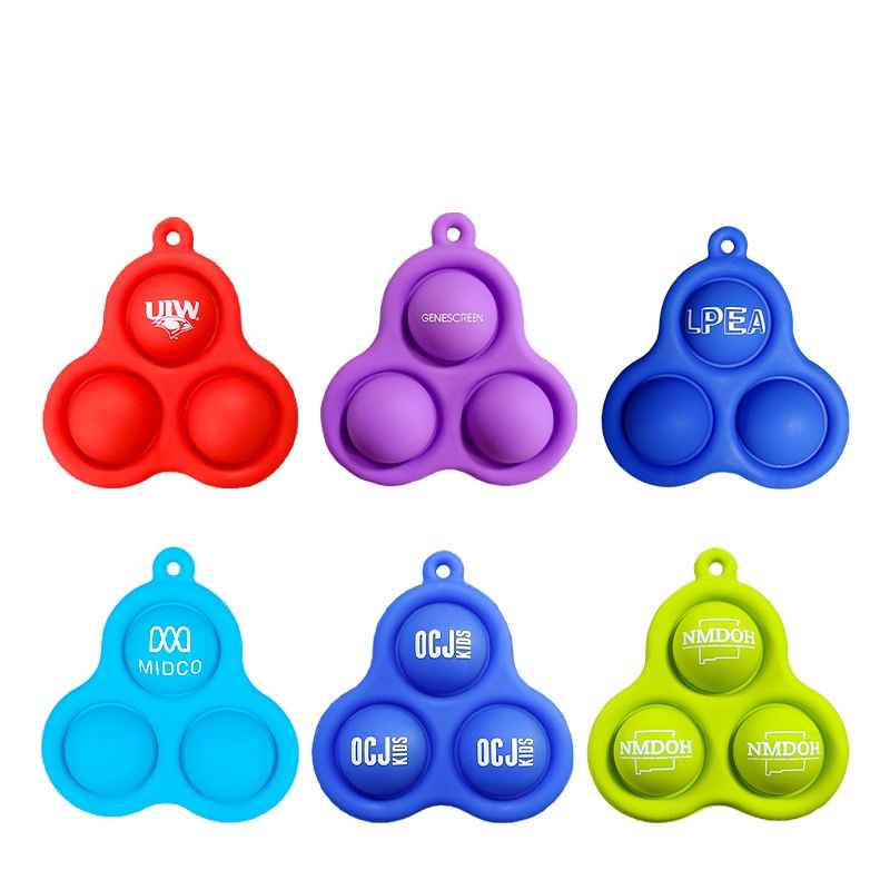 Triangular Silicone Push Pop Bubble Key Chain