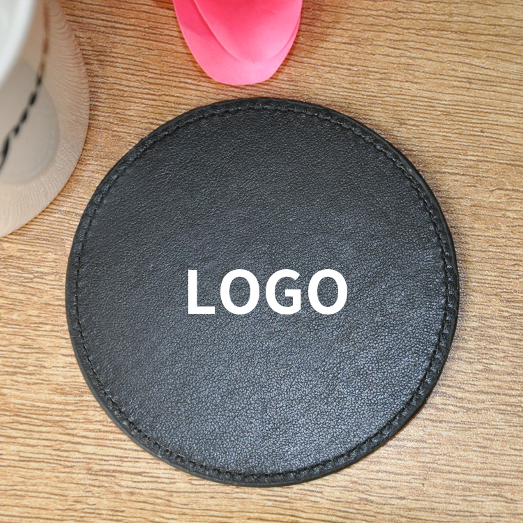 Leather Heat Insulation Mat, Round Placemat, Non-slip And Anti-burn Mat, Table Mat, Round Printed PU Coaster Pad