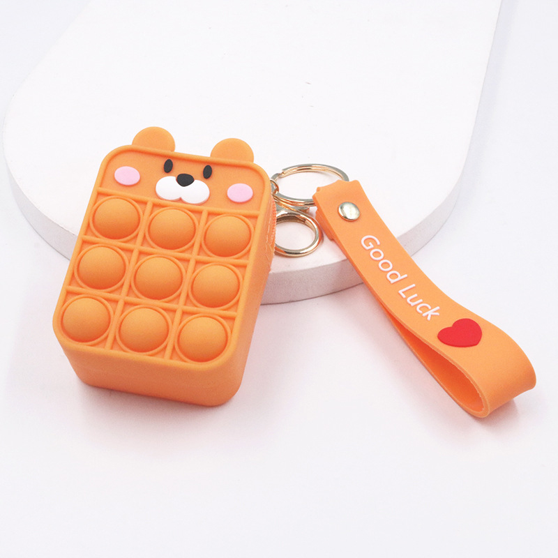 Push Bubble Pop-it Key Chain Coin Purse Bag Sensory Pop Fidget Pooper Keychain Small Pouch Fidgets Toys Bubble Bag with Keychain