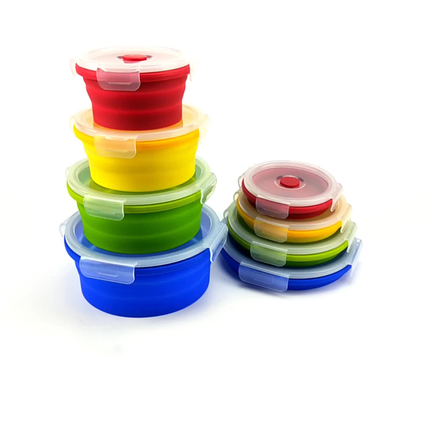 Collapsible Silicone Food Storage Containers Silicone Camping Bowl Silicone Lunch Box for Outdoor