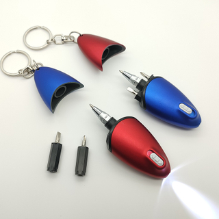 Screwdriver Tool Kit Led Light Pen 3 In 1 With Key Ring