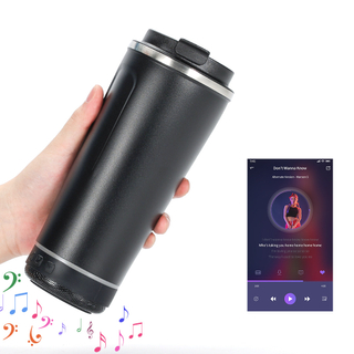 18oz Double Wall Outdoor Portable Stainless Steel Tumbler Water Bottle Music Cup with Wireless Speaker and LED Light Upgrade