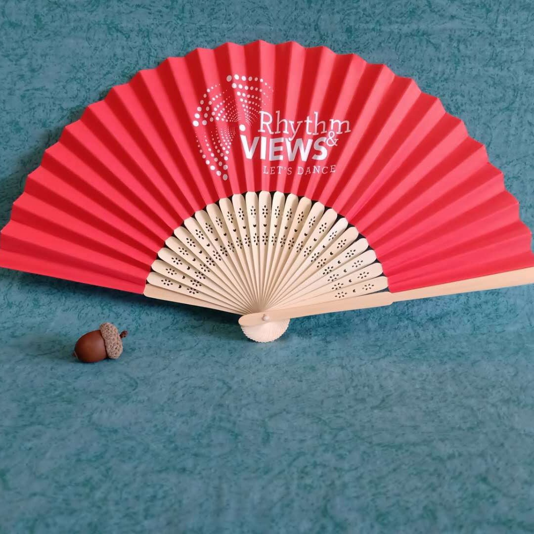 Paper Folding Hand Fan With Bamboo, Chinese Bamboo Paper Fans