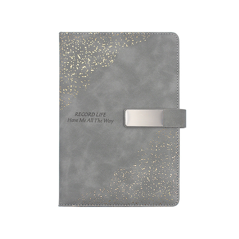 Magnetic Buckle Star-filled Notebook Custom Business Buckle Enterprise Logo Custom PU Discolourated Leather Notebook