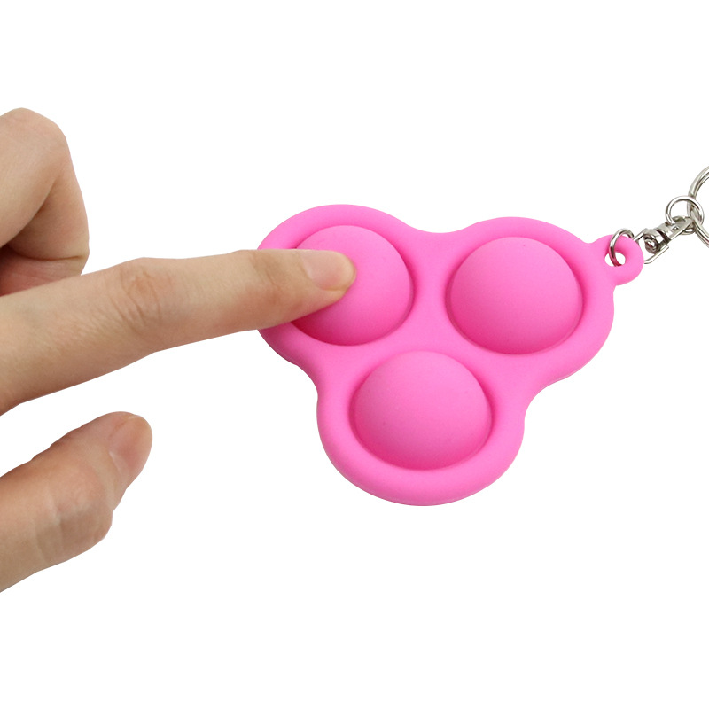 Triangular Silicone Push Pop Bubble Key Chain