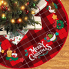 Christmas Tree Skirt Collar 35.4 Inch Red Plaid Santa Soft Farmhouse Xmas Holiday Decoration