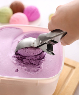 Heavy Duty Premium Stainless Steel Metal Ice Cream Scoop with Trigger Dishwasher Safe