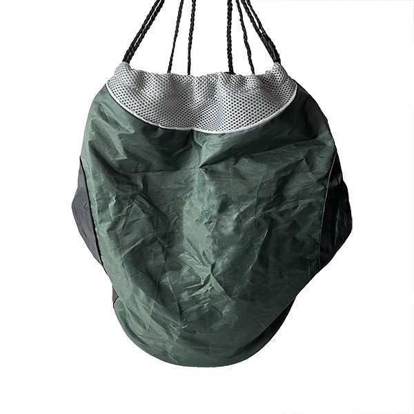 Lightweight Portable Drawstring Bag Folding Backpack Storage Bag with Mesh and Bottom Holder