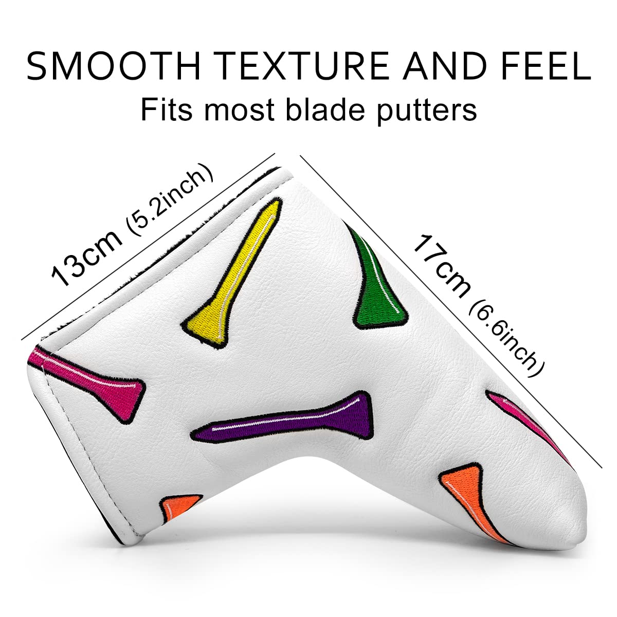 PU Leather Colorful Tees Golf Blade Putter Covers Golf Iron Headcovers