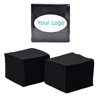 Black Beverage Napkins Cocktail Restaurant Paper Napkins