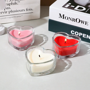 Custom Heart-Shaped Soy Wax Scented Candle - Eco-Friendly Aromatherapy Candle with 25-Hour Burn Time, Smokeless, Ideal for Gifts