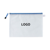 A4 File Bag Wholesale Transparent Grid Zipper Bag Test Paper Data File Bag Customized Printing LOGO Words