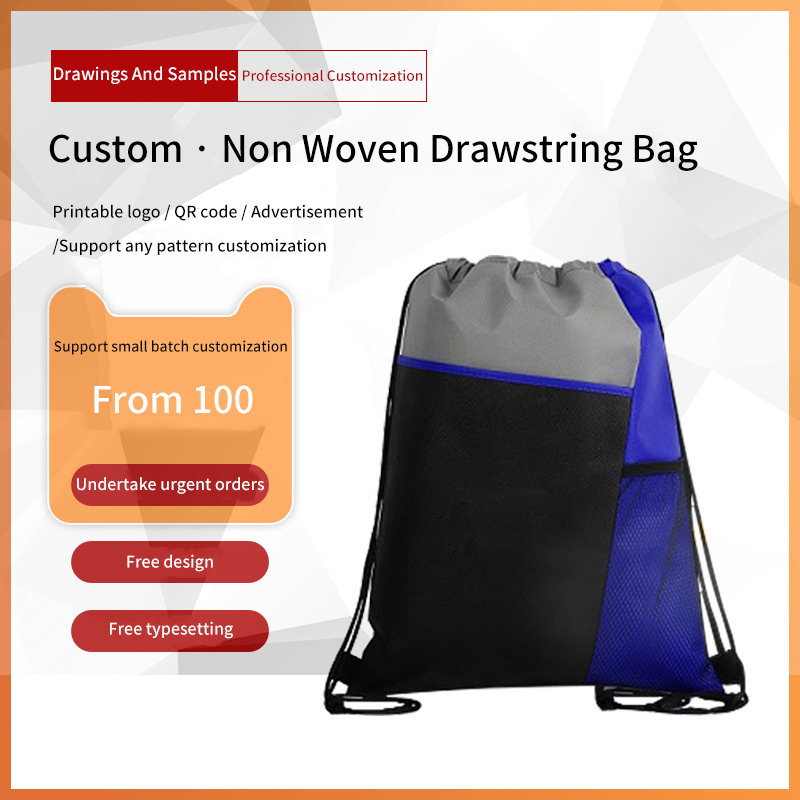 Mesh Pocket Drawstring Backpacks