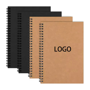 A5 Hard Kraft Paper Cover Notepads Spiral Pocket Notebook, 8.3" x 5.6"