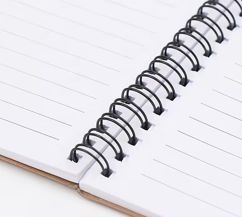 Hard Kraft Paper Cover Wire Bound Notepads Sketch Book Spiral Pocket Notebook with Pen, 5.5" x 7"