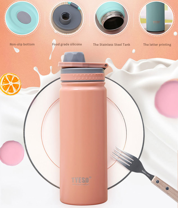 18 oz Insulated Water Bottle with Lid Reusable Leak Proof Stainless Steel Water Bottles Vacuum Insulation 12 Hours Cold and Hot