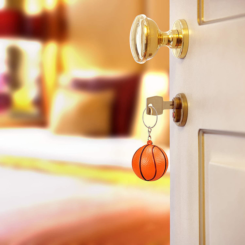 Mini Basketball Stress Ball Keychain