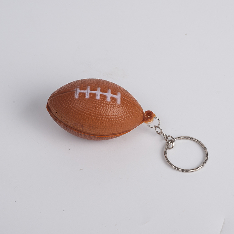 Foot Ball Shaped Stress Reliever w/ Keychains