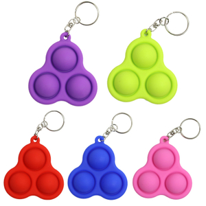 Triangular Silicone Push Pop Bubble Key Chain