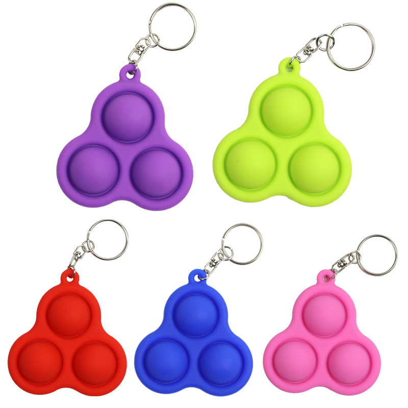 Triangular Silicone Push Pop Bubble Key Chain