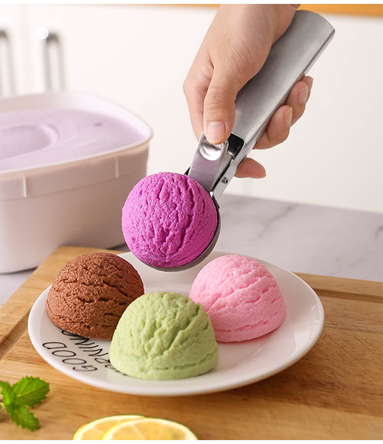 Heavy Duty Premium Stainless Steel Metal Ice Cream Scoop with Trigger Dishwasher Safe