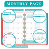 2024 Monthly Weekly Daily Calendar Dated Planner, Metal Double-wire Binding Spiral Notebook Planner - A5 Size, PP Cover