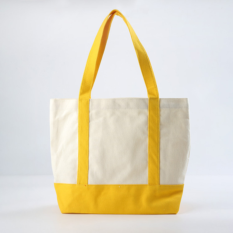 Super Strong Large 12oz Cotton Canvas Tote Bag Reusable Grocery Shopping Fashionable Two-Tone for Crafts