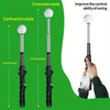 Telescopic Golf Swing Trainer with Sound Feedback (from 15" to 23.6"), with a stainless steel shaft and anti-slip rubber grip.