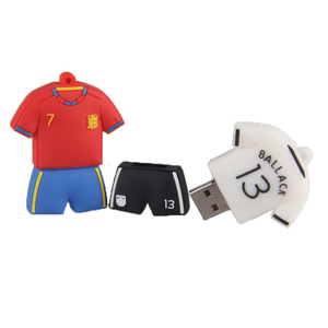 Custom Novelty 3D Cartoon Sports Football Jersey PVC USB Flash Drive