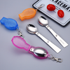 Foldable Muti-Function Stainless Steel Spork Camping Traveller Spork Flatware Cutlery Spoon Fork with Carrying Case