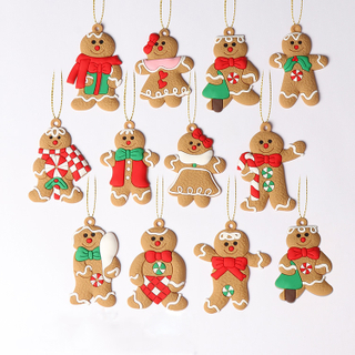 12 Pieces Gingerbread Man for Christmas Tree Ornaments Hanging Christmas Decorations