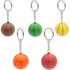 Mini Basketball Stress Ball Keychain